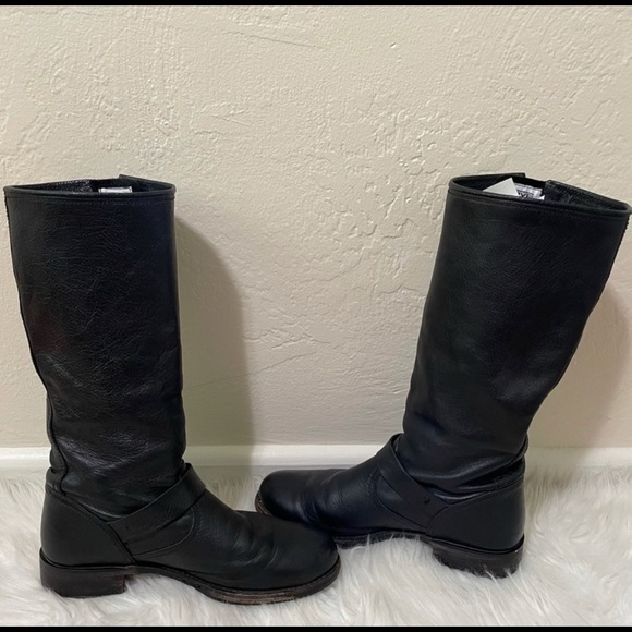 Frye Black Leather Combat Boots - Picture 5 of 7